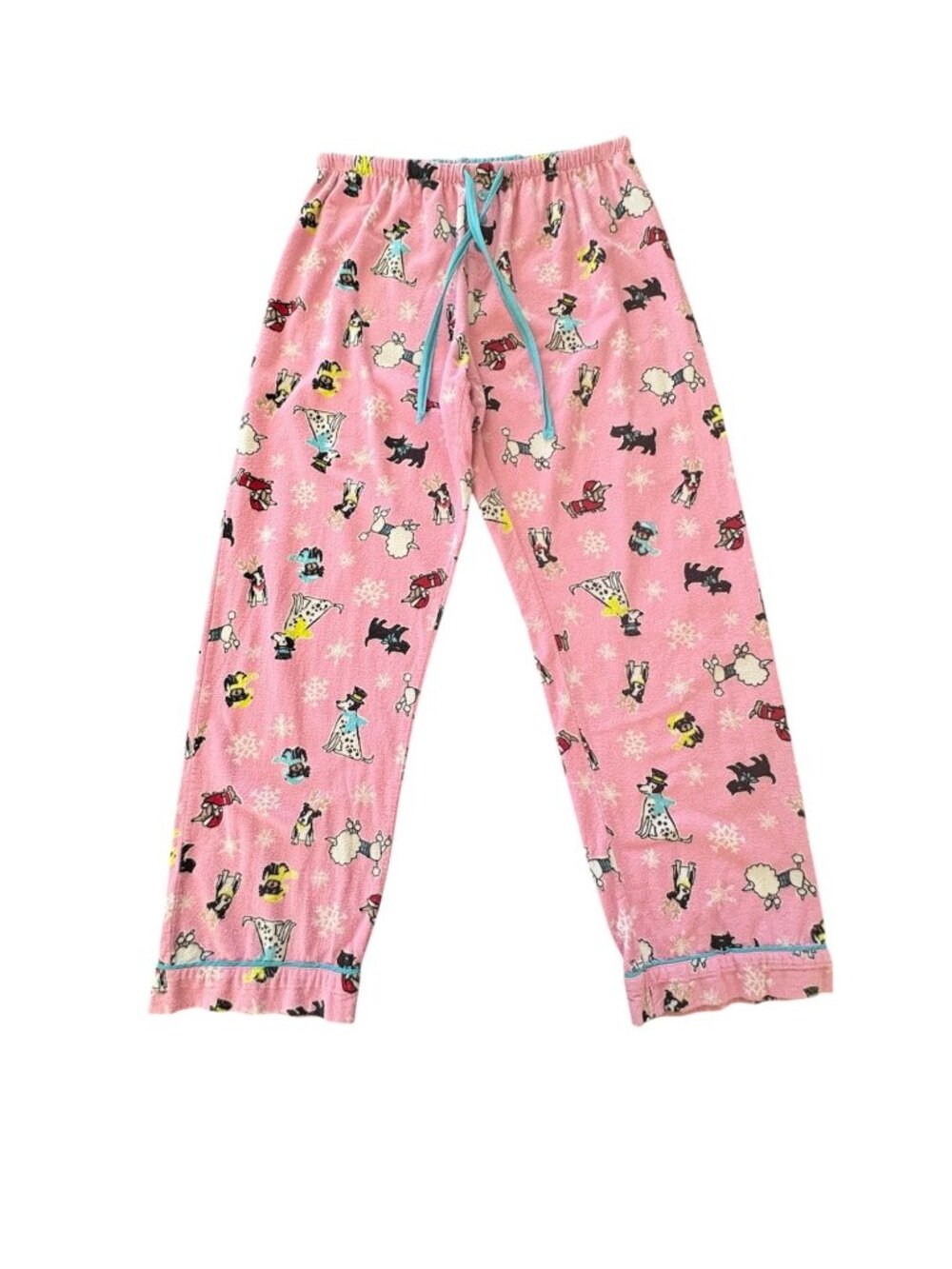 PJ Salvage Pink Flannel Dog Themed Pajama Pants Size Large